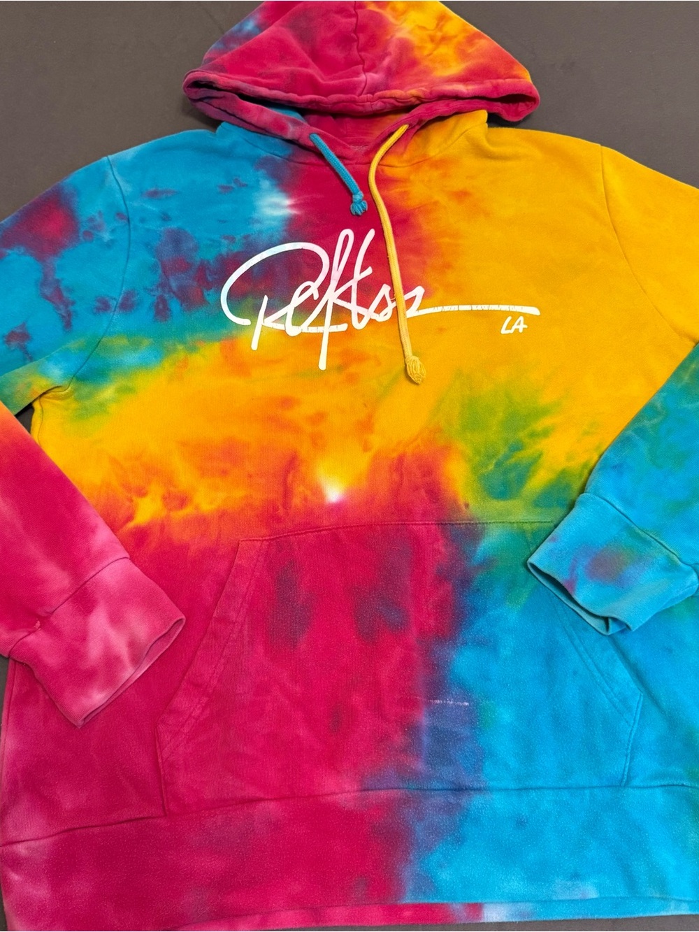 Young & Reckless Tie-Dye Crewneck Hoodie - Blue, Yellow, Pink, Green